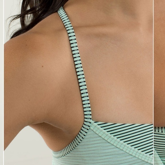 Lululemon Teal and Black Stripe Roll Out Tank - Picture 3 of 9